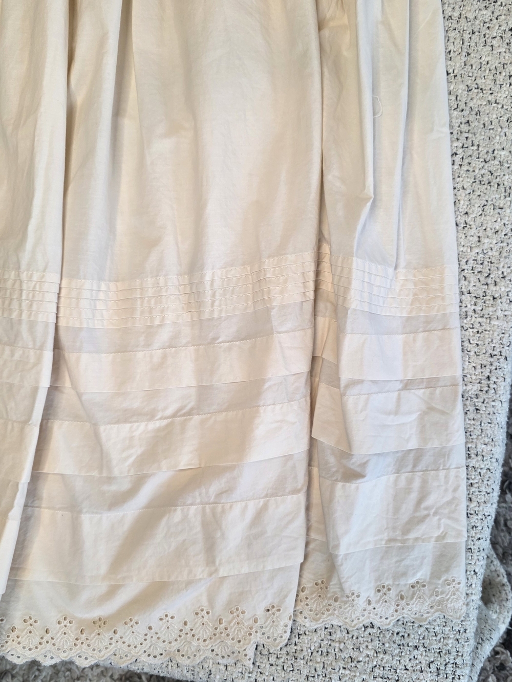 Philosophy Republic Clothing Cream Cotton Midi Skirt Eyelet Boho Western M - Picture 8 of 11
